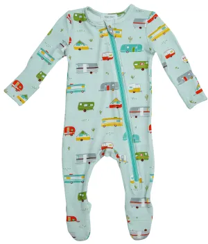 Angel Dear Happy Camper Bamboo Footie with Zipper