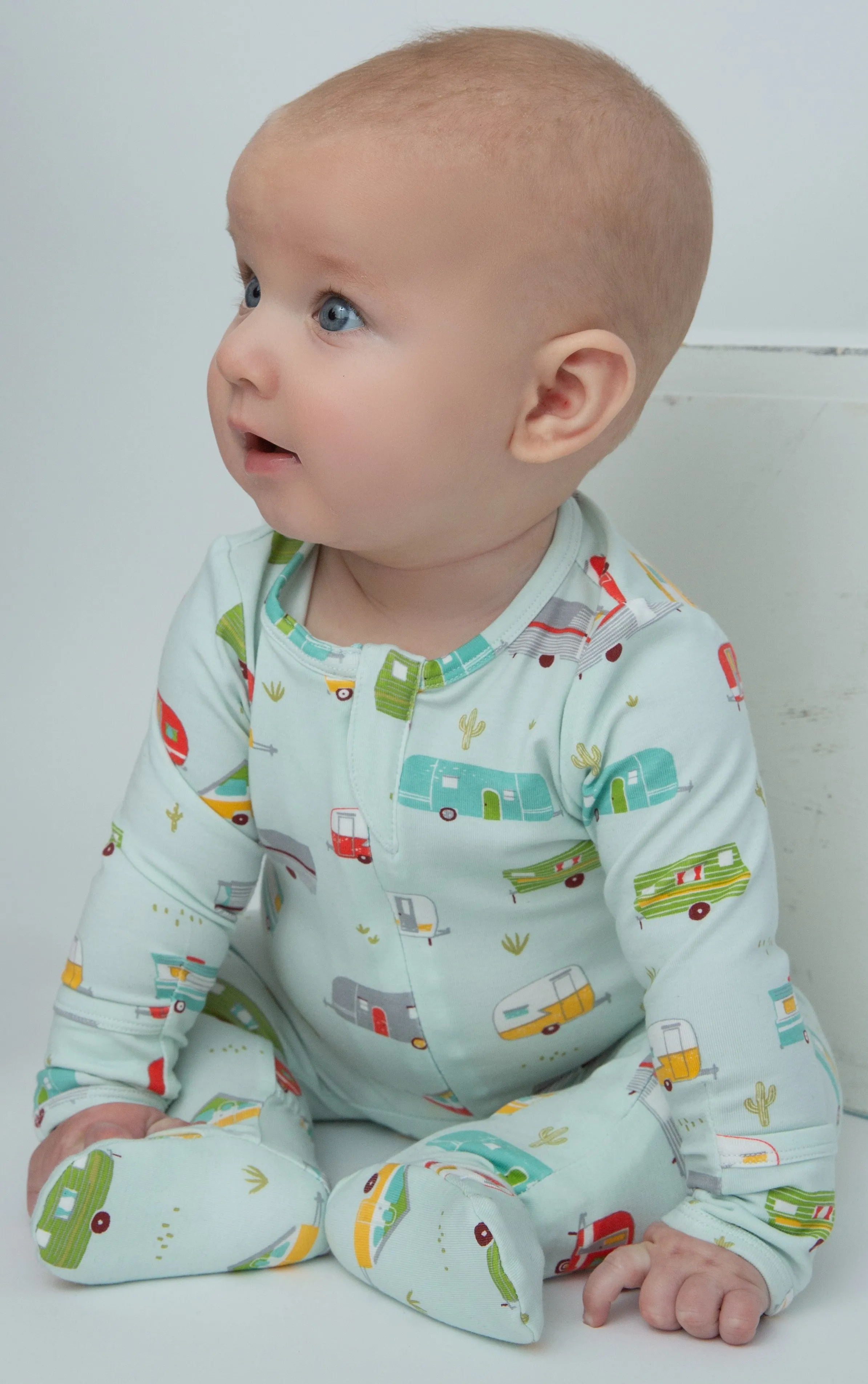 Angel Dear Happy Camper Bamboo Footie with Zipper