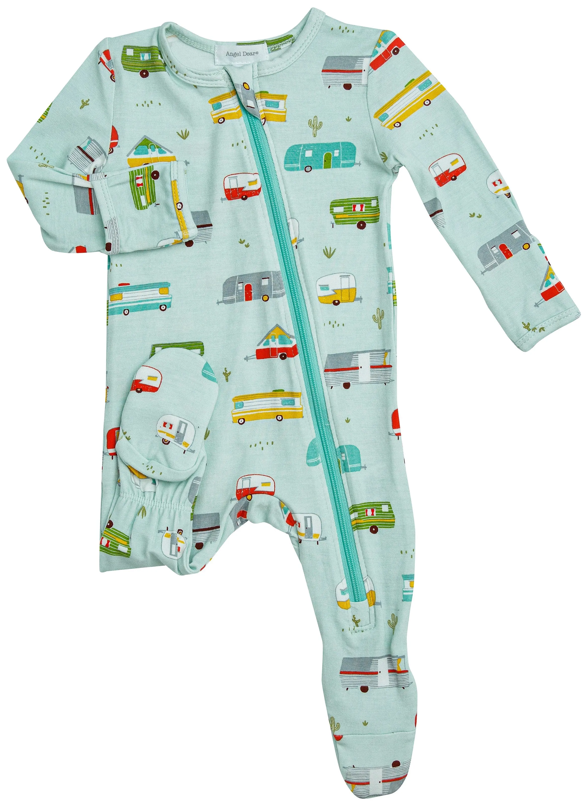 Angel Dear Happy Camper Bamboo Footie with Zipper