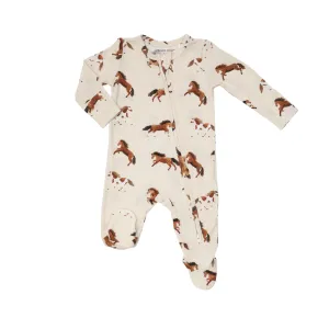Angel Dear Horses 2 Way Zipper Footie
