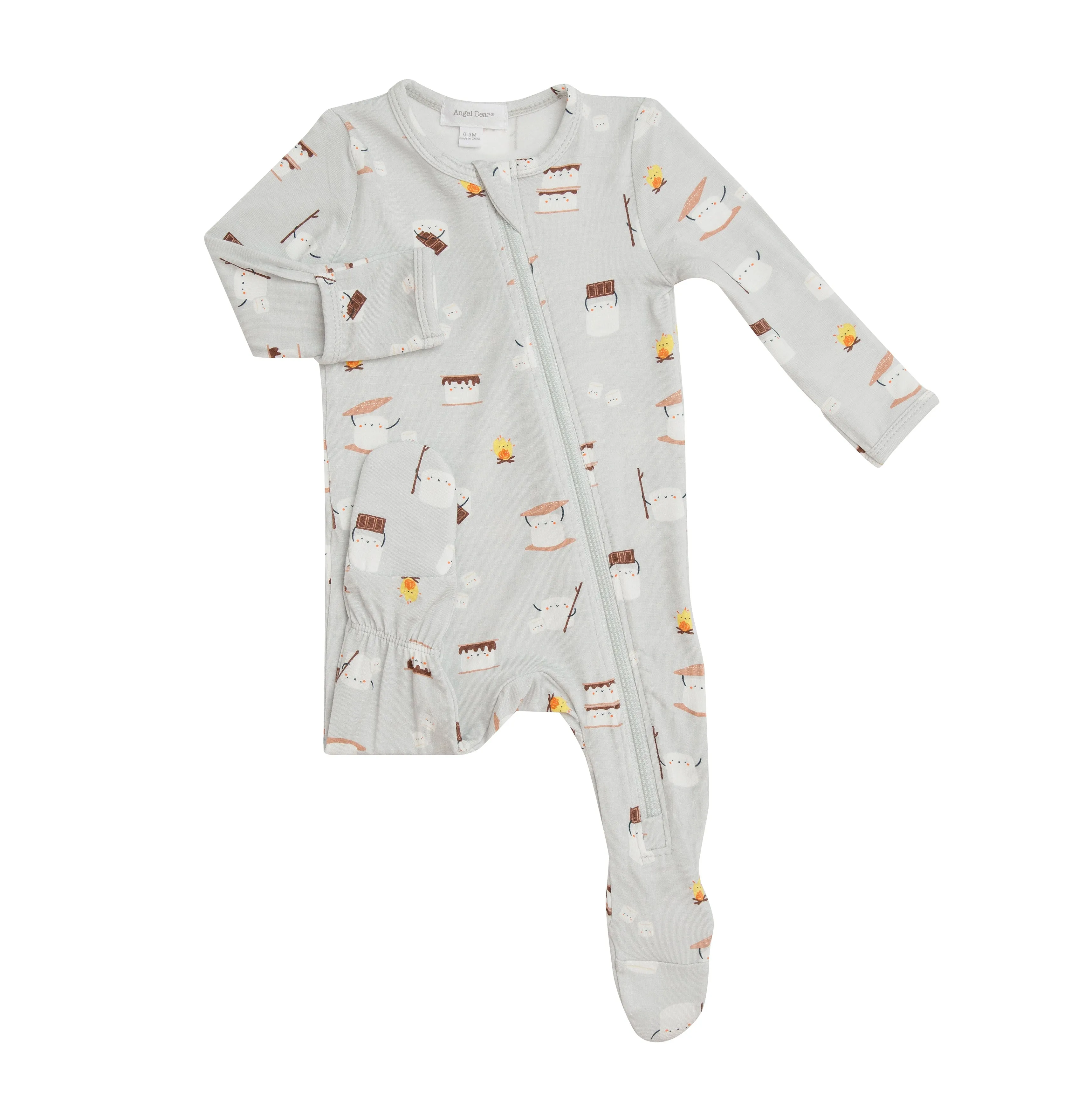 Angel Dear Smores Bamboo Footie with Zipper