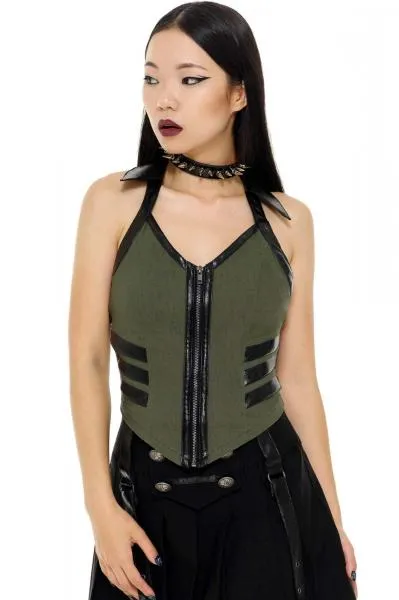 Anita Ammo Halter Top - Khaki -