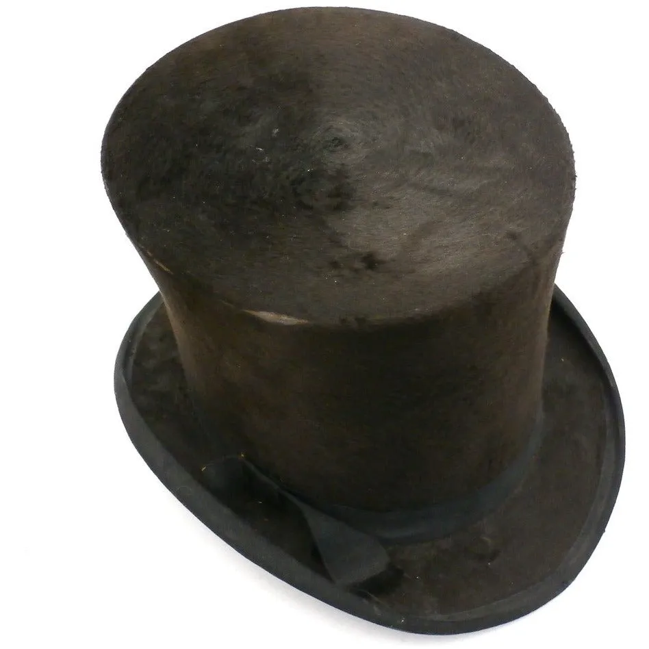 Antique Mens Top Hat Silk Shelton and Co London 1870s