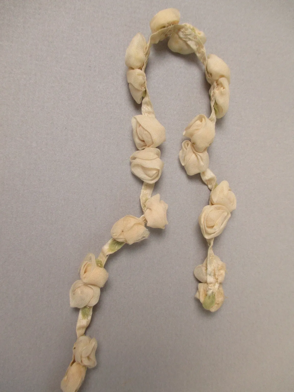 Antique Victorian Silk roses Ribbon work Bridal