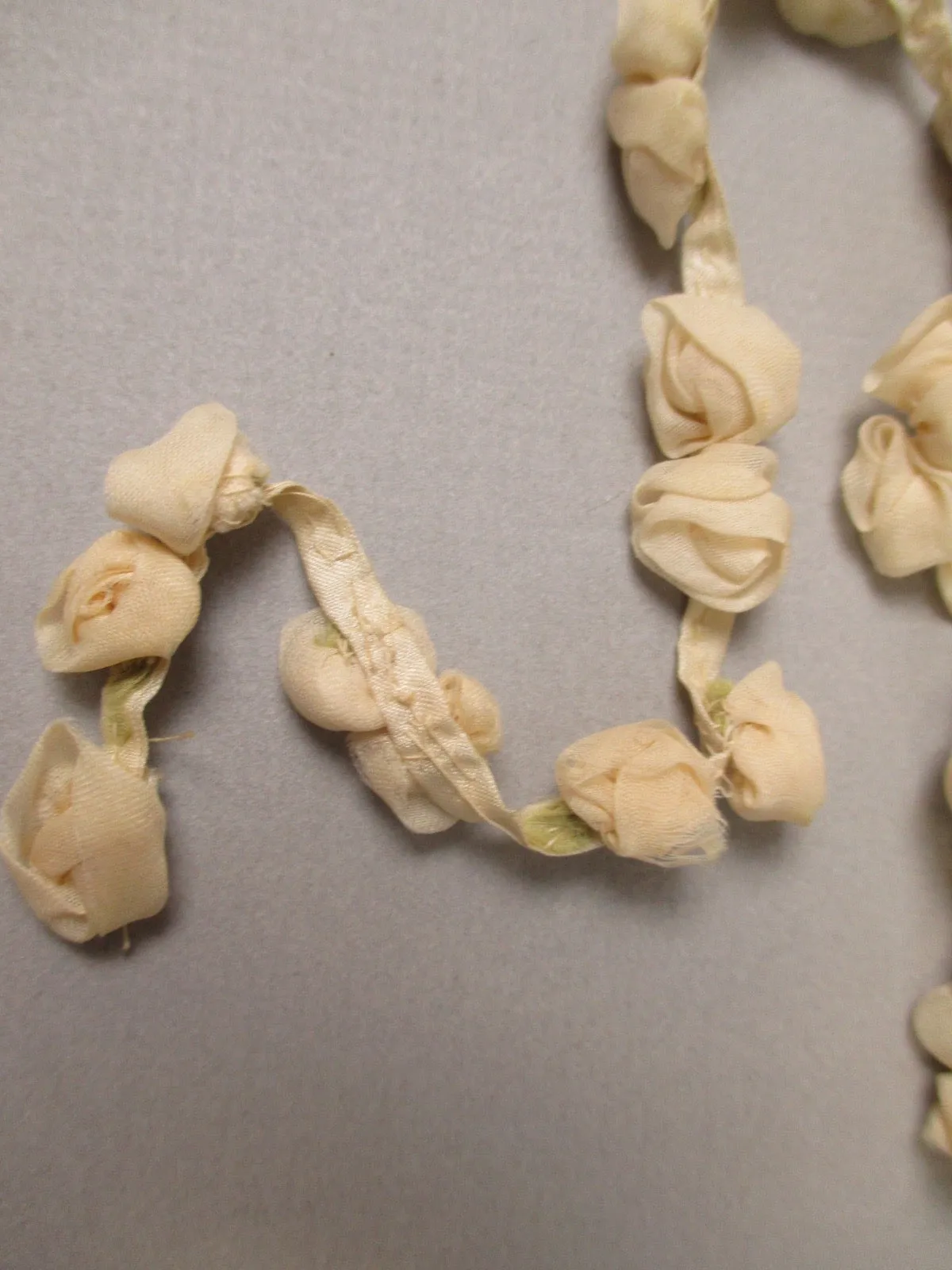 Antique Victorian Silk roses Ribbon work Bridal