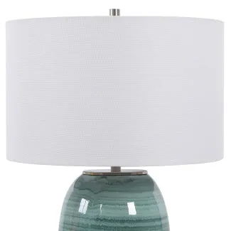 Aqua Crackle Glaze Lamp