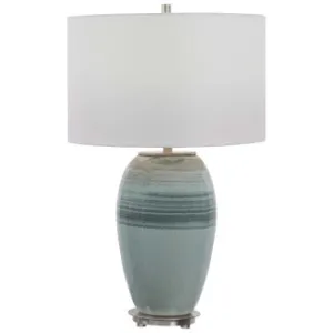 Aqua Crackle Glaze Lamp