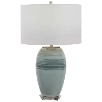 Aqua Crackle Glaze Lamp