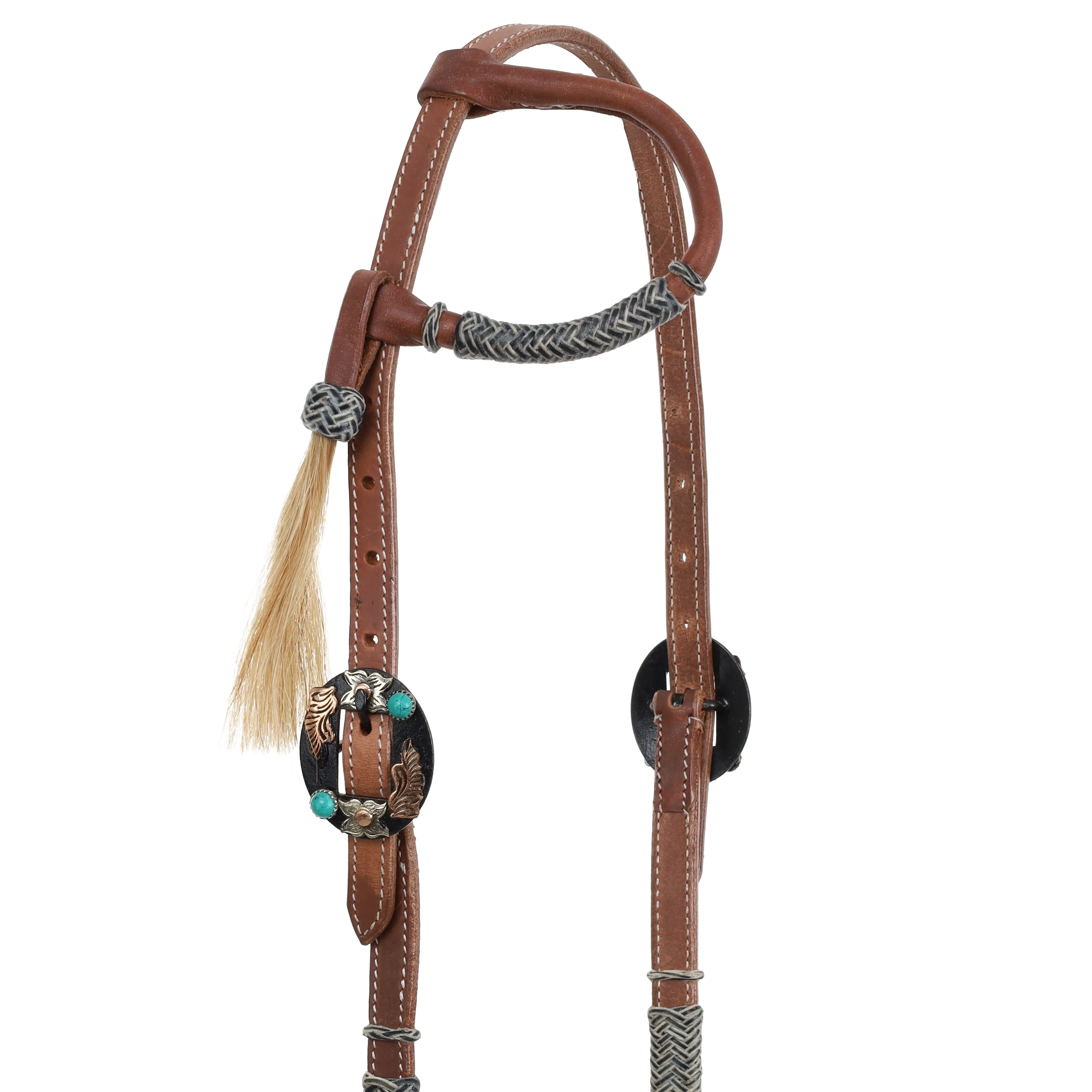 Argentina Cow Leather Smoky Rawhide One Ear Headstall