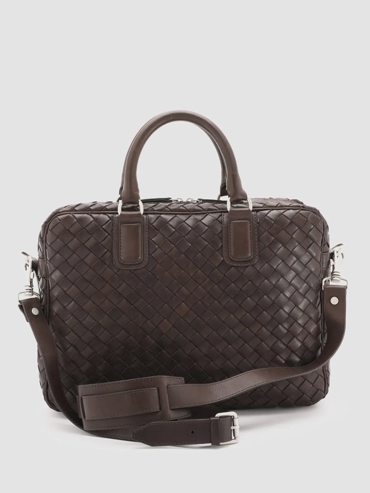 ARMOR 011 - Brown Woven Woven Leather Bag