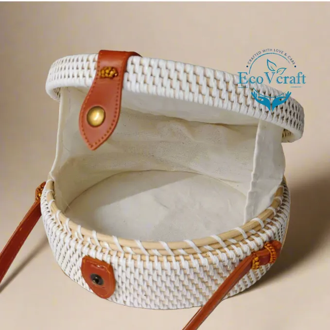 Arora White Round Sling Bag