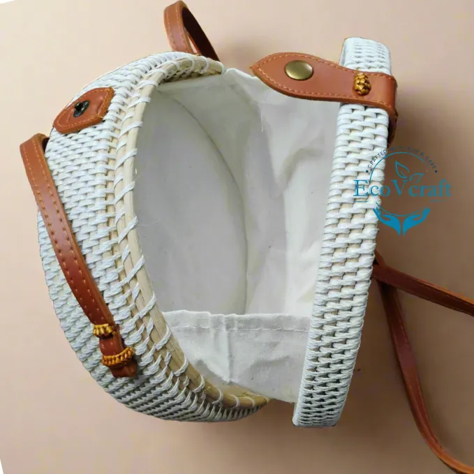 Arora White Round Sling Bag