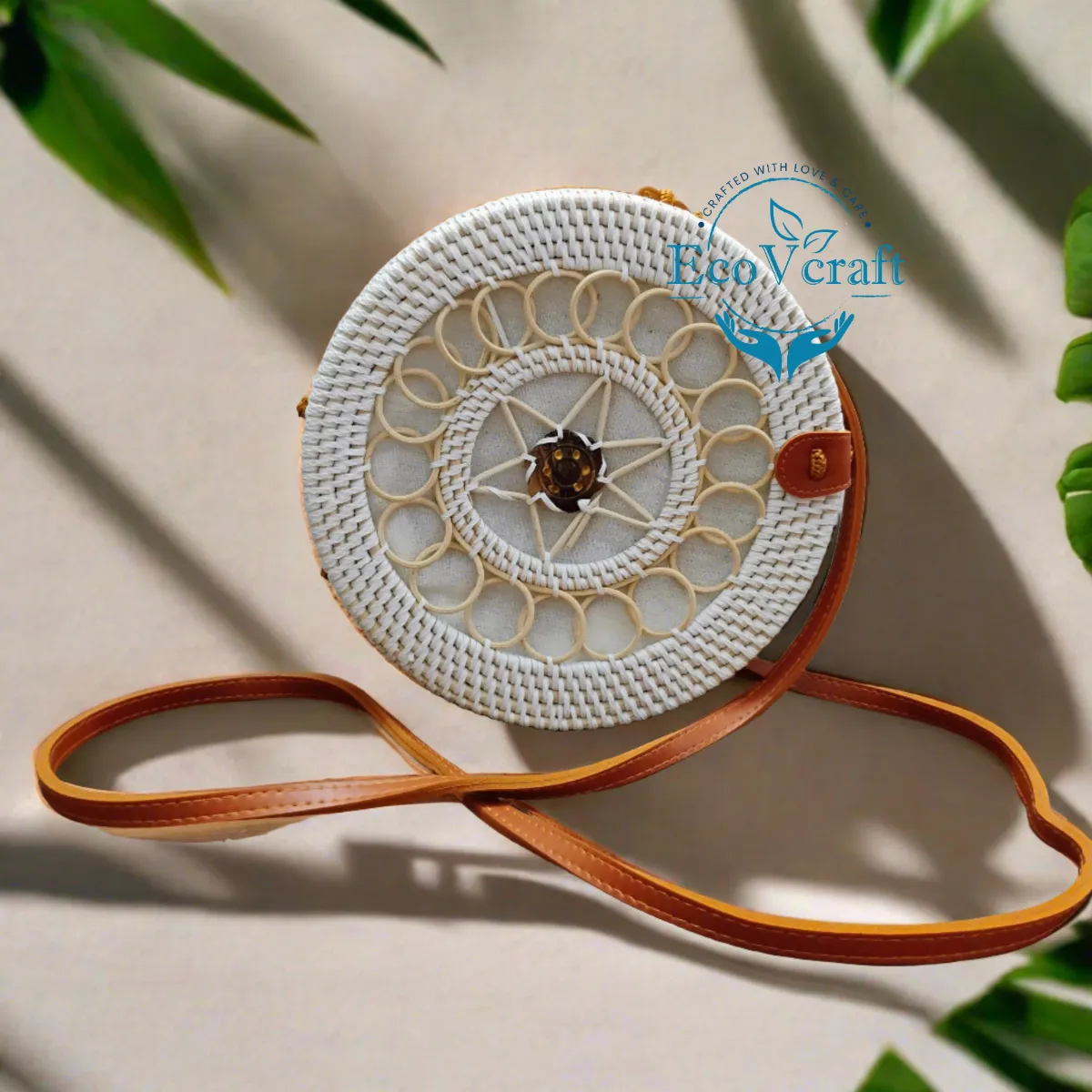 Arora White Round Sling Bag