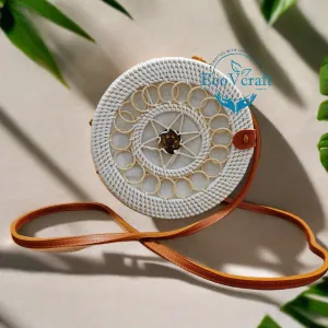Arora White Round Sling Bag