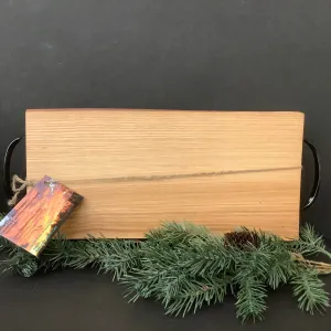 Ash Cutting Board with Metal Handles