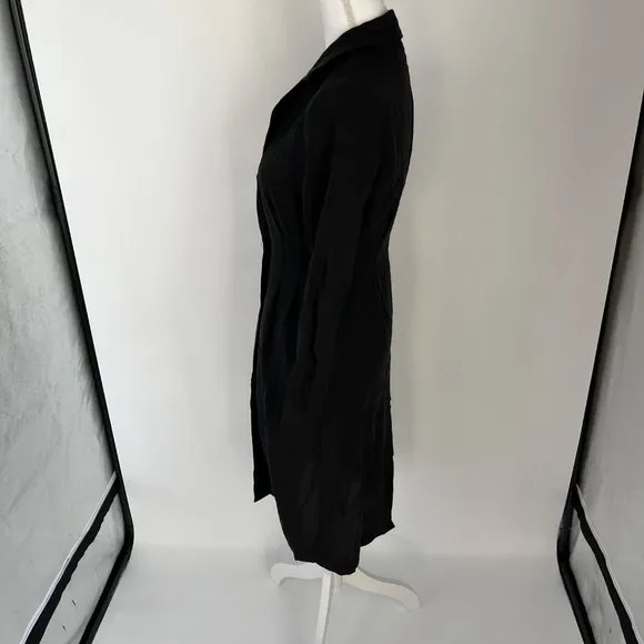 ASTR The Label Reede Black Linen Blend Long Sleeve Two Button Jacket X-Small XS