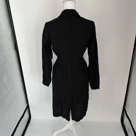 ASTR The Label Reede Black Linen Blend Long Sleeve Two Button Jacket X-Small XS