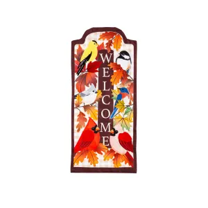 Autumn Songbirds Welcome Everlasting Impressions Textile Décor,14l10435xl