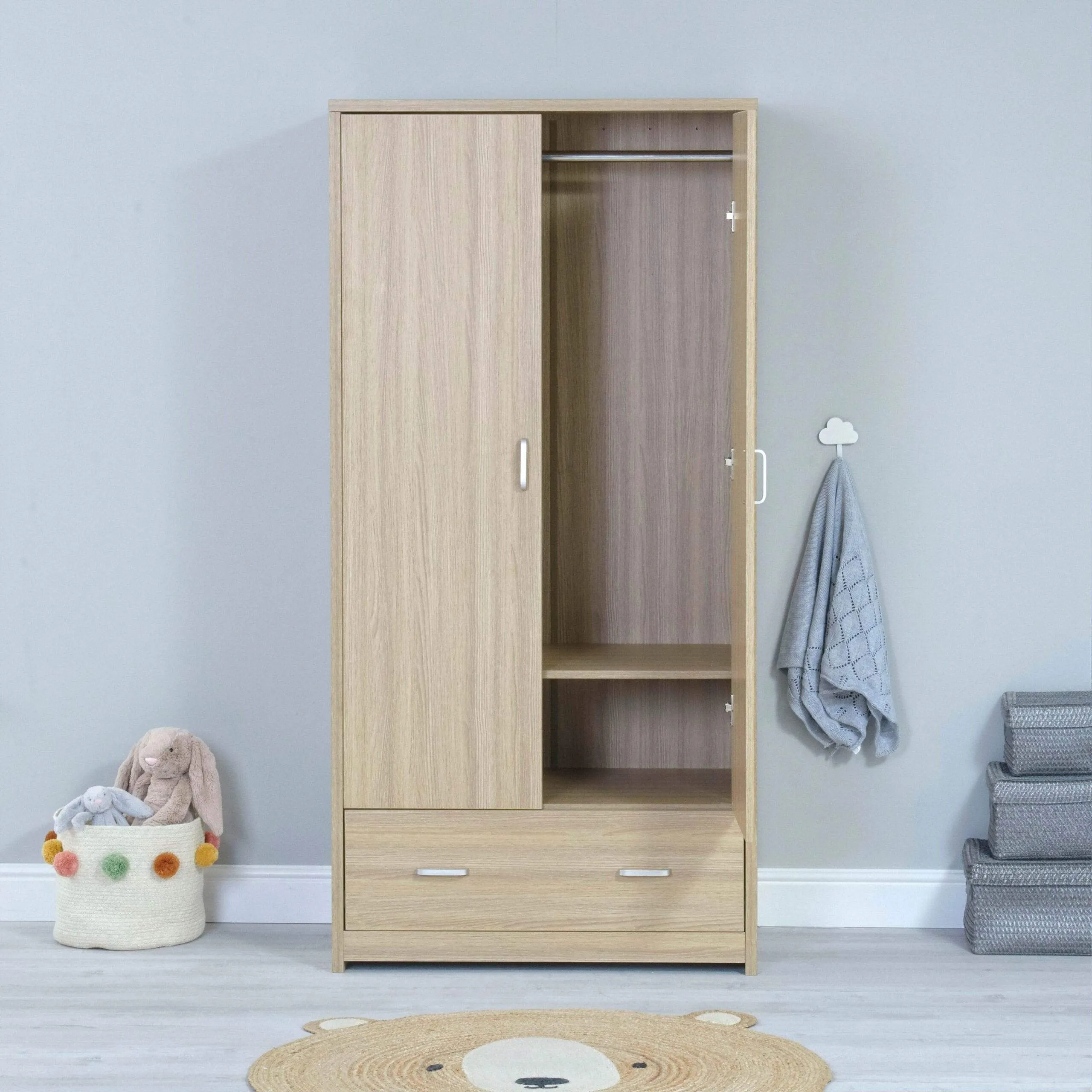 Babymore Luno / Veni Wardrobe - Oak