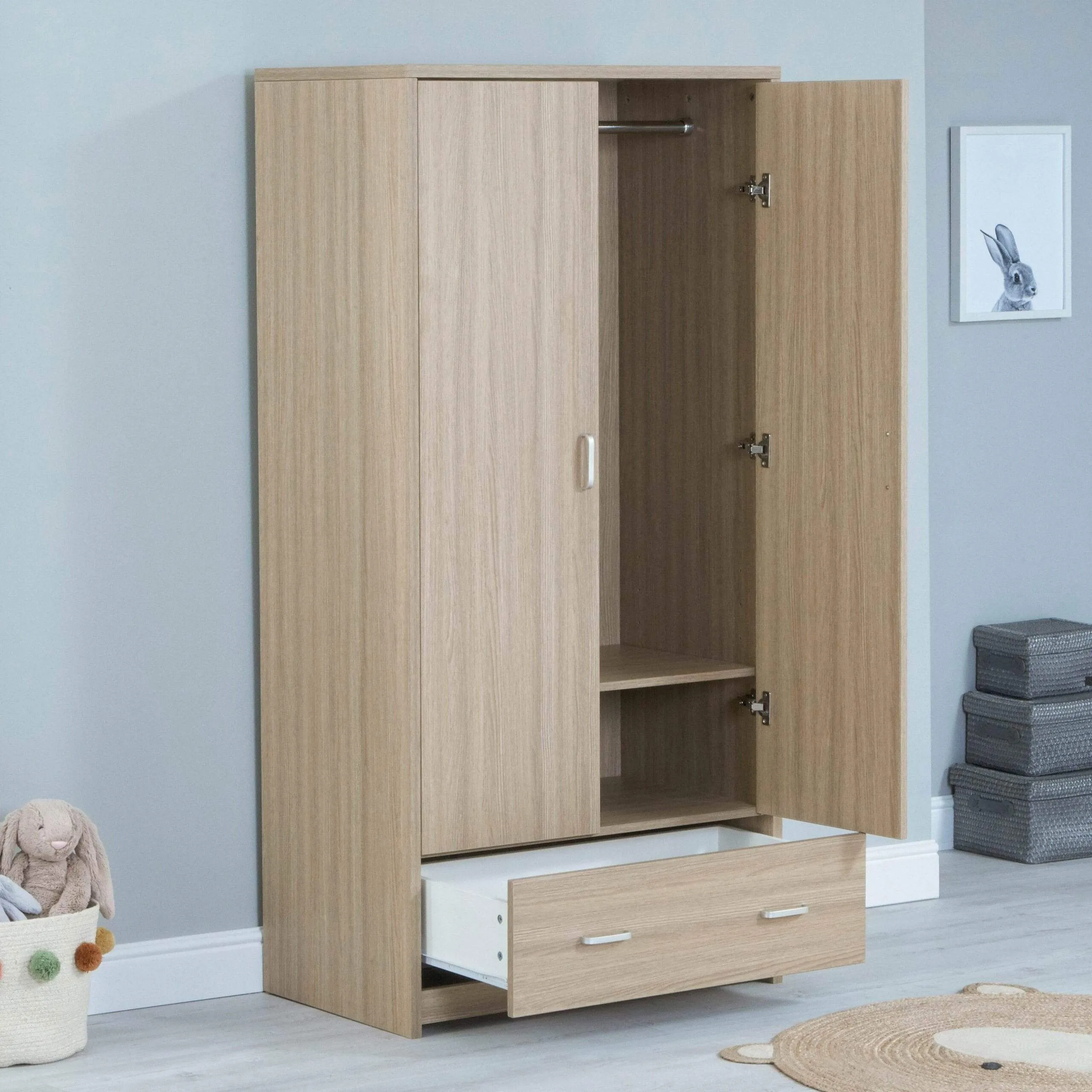 Babymore Luno / Veni Wardrobe - Oak