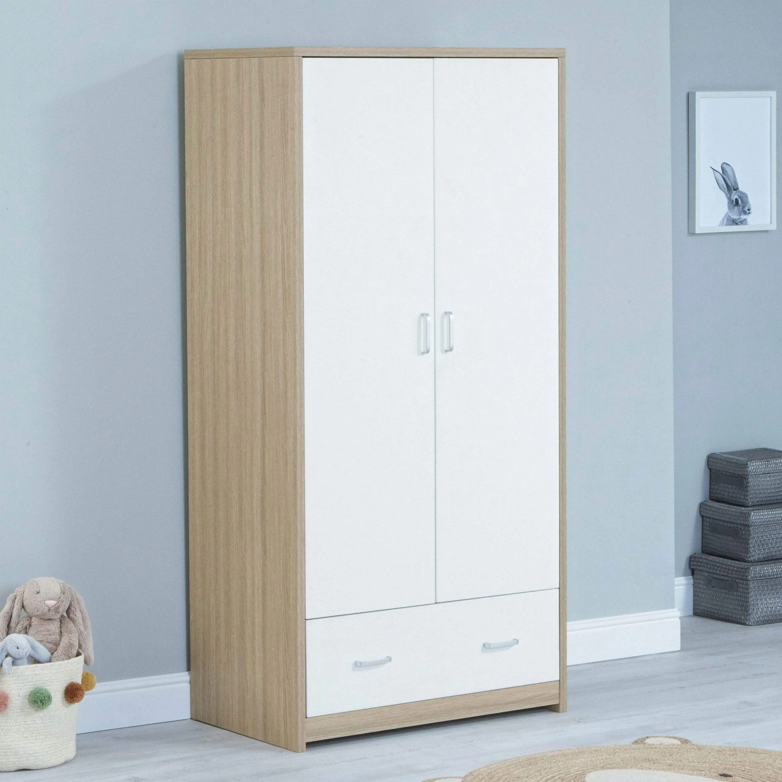 Babymore Luno / Veni Wardrobe - White Oak