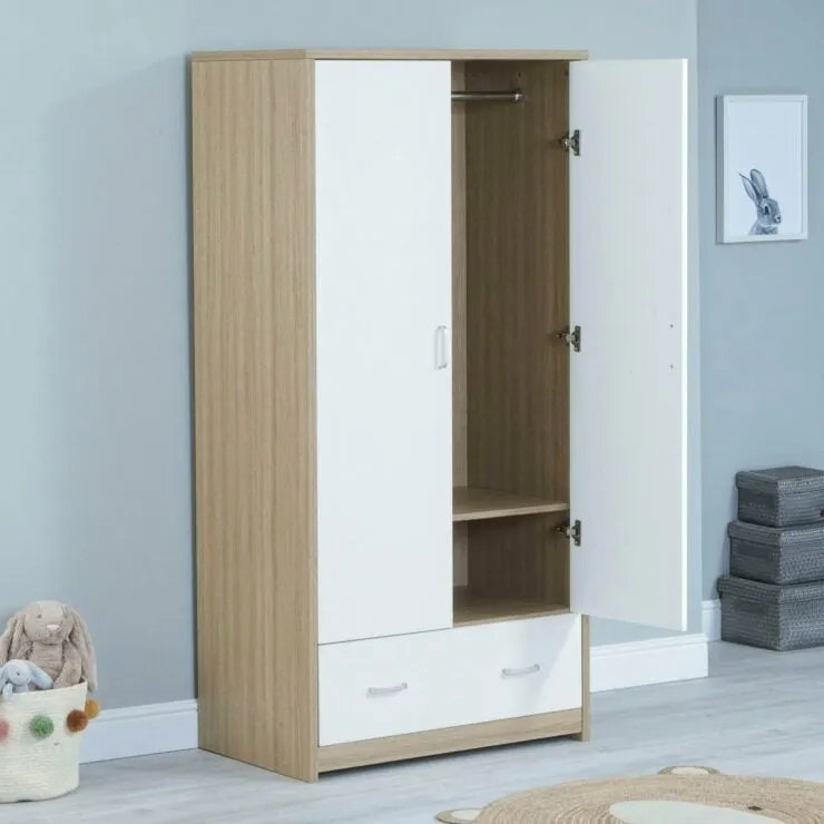 Babymore Luno Veni Wardrobe - White / Oak