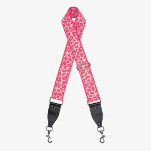 Bag Strap - Cheetah Silver & Pink