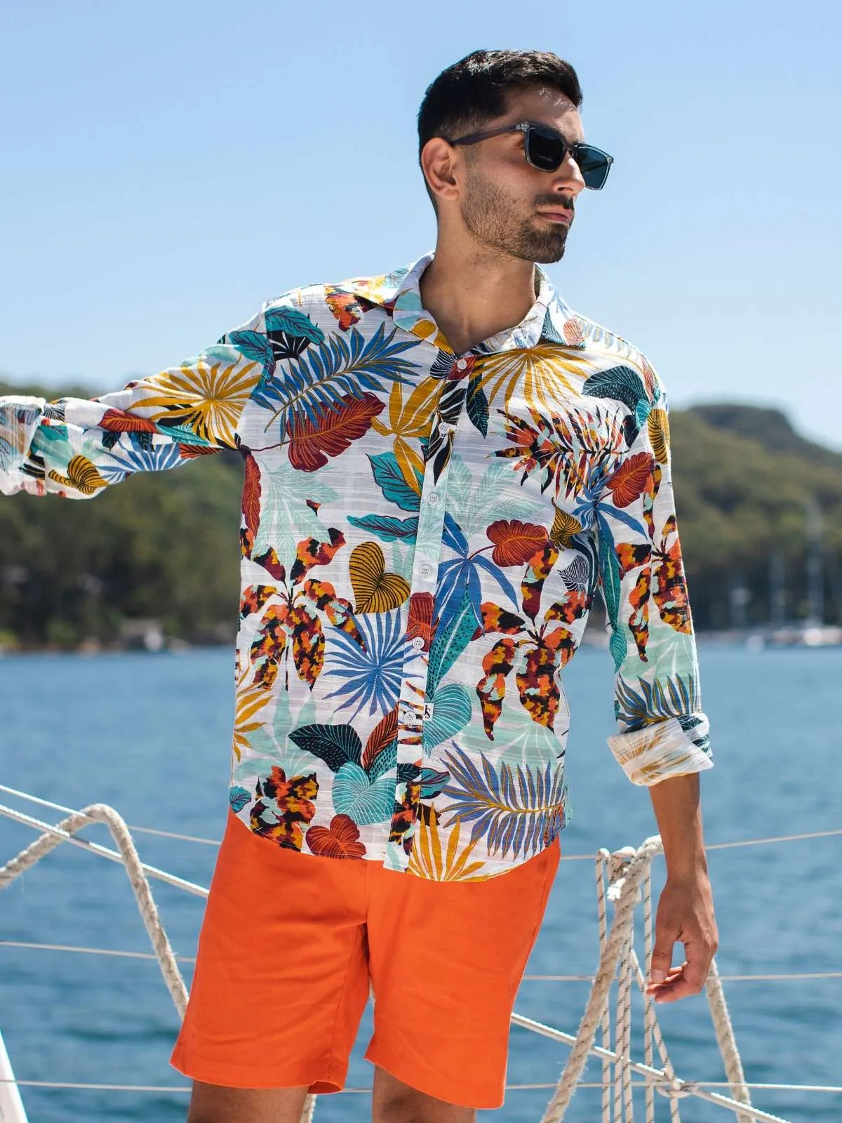 Bahamas Cotton/Linen Short - Orange