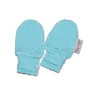 Bamboo Stay-on No Scratch Mitten (Aqua)