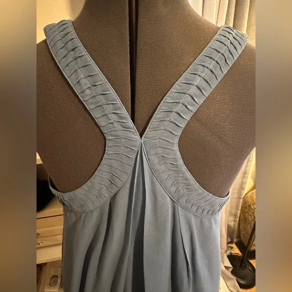 Banana Republic Slate Blue Silk Racerback Dress Womens Size XL Romance Y2K Sexy