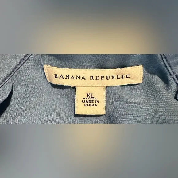Banana Republic Slate Blue Silk Racerback Dress Womens Size XL Romance Y2K Sexy