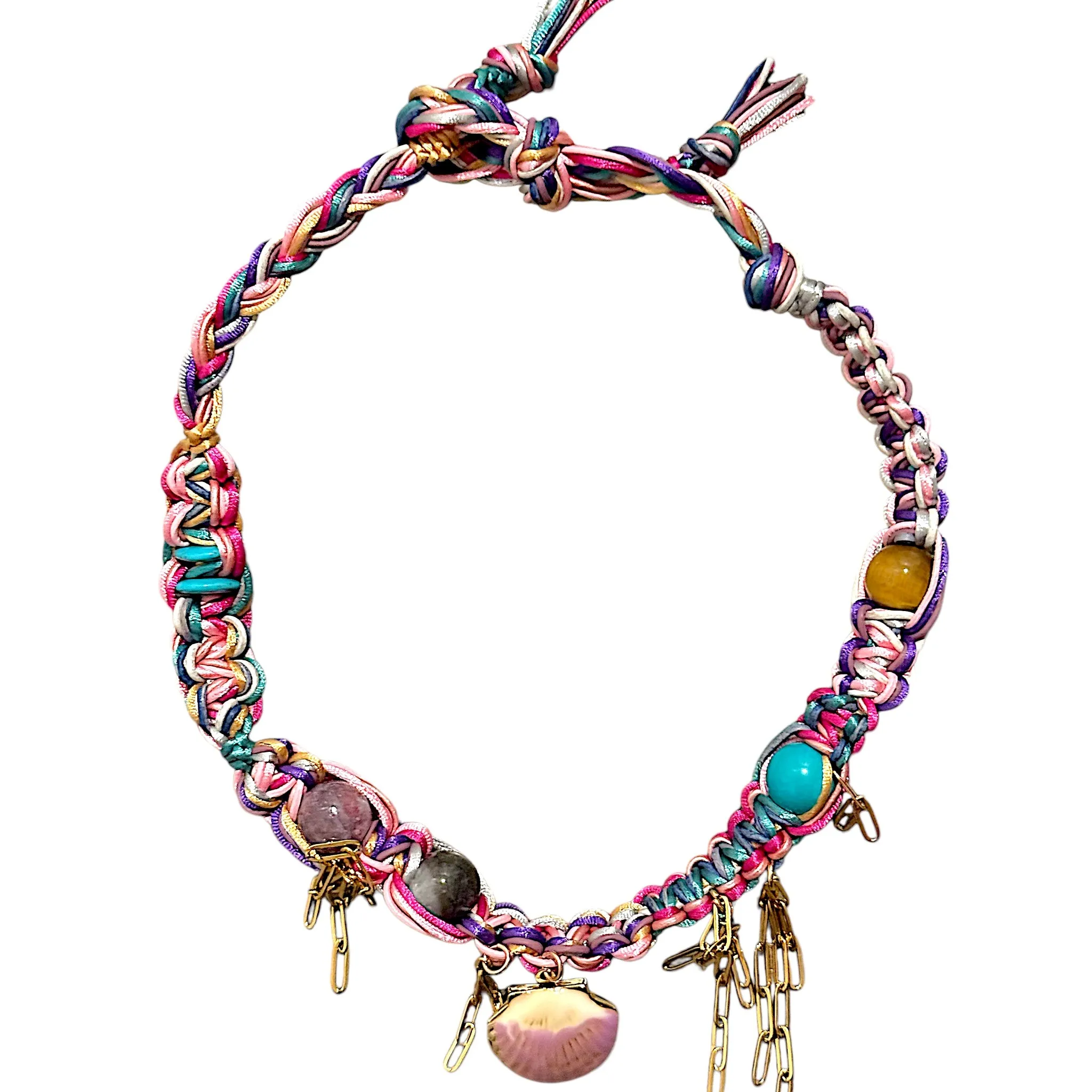 BARBIE PINK SEASHELL LOCKET ROCKSTAR BEACH BUM CHOKER