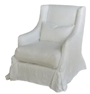 Barent's Island Belgium Linen Slipcovered Chair - LAST ONE / WAREHOUSE STOCK
