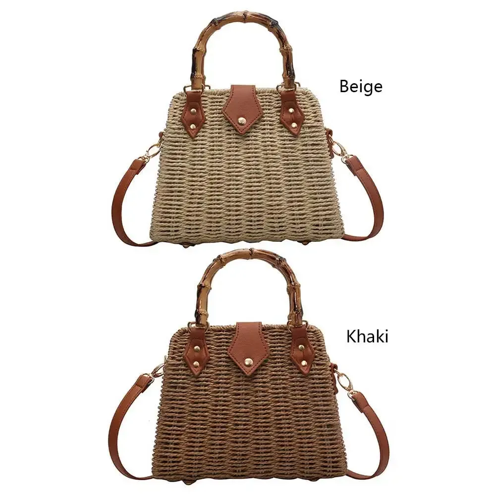 Basket 2023 for Handbags Rattan Shoulder Seamless delivery Crossbody Bag Bamboo Woven Women Bags Travel Bohemia Straw Beach Bag Summer Handle International tracking Bags