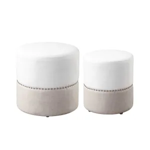 Bellagio Two-Tone Linen Ottoman Set