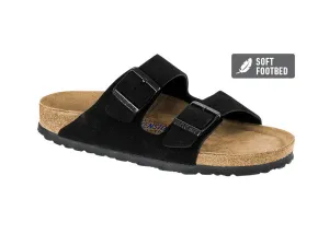Birkenstock Arizona Black - Suede Leather/Soft Footbed Narrow