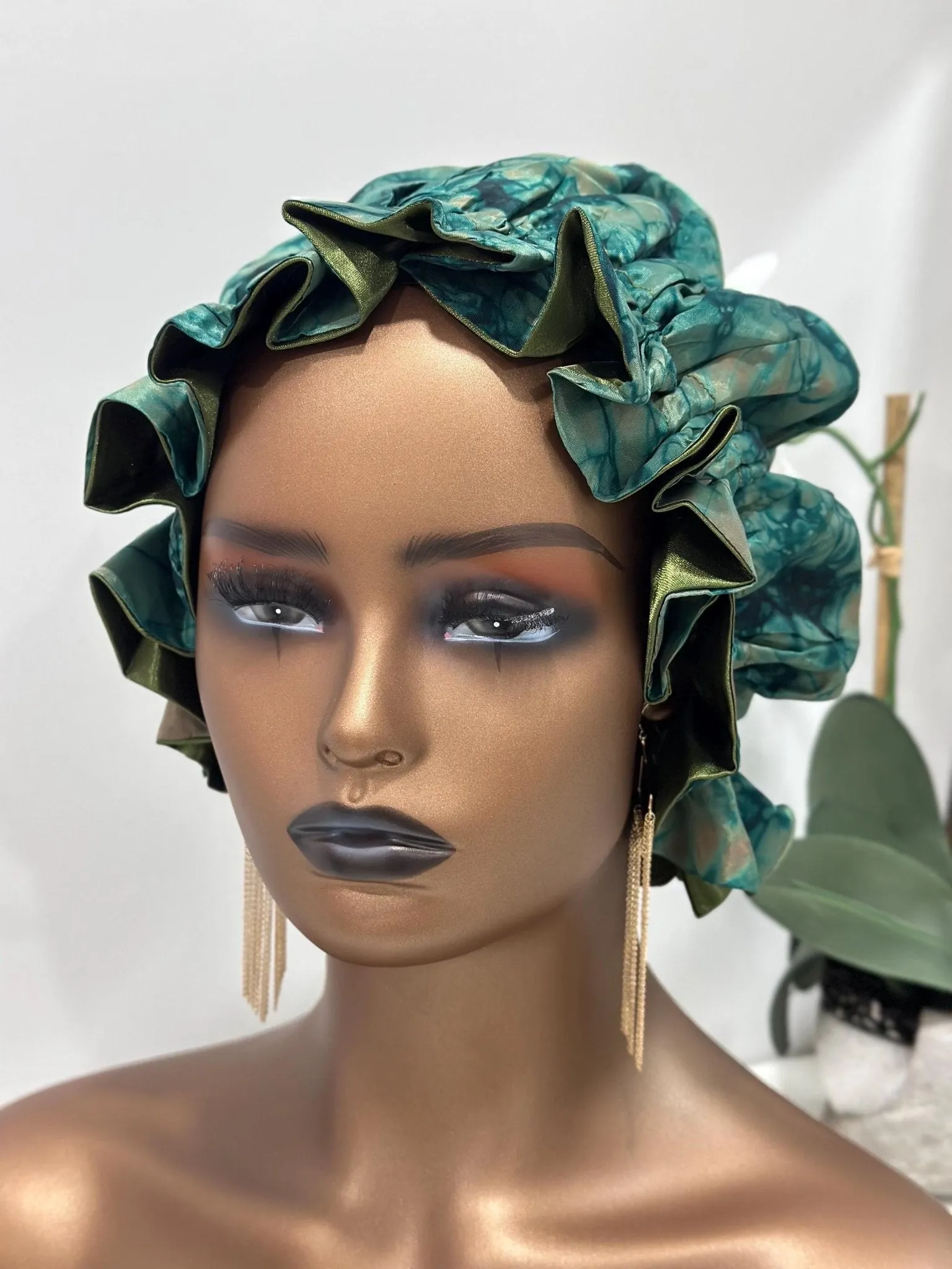 Bisi Adire Silk/Satin Bonnet