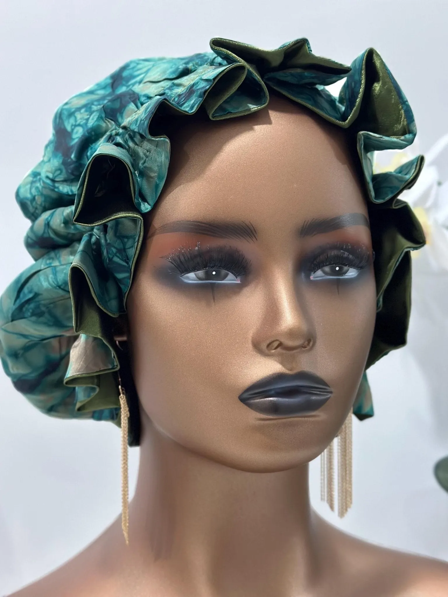 Bisi Adire Silk/Satin Bonnet