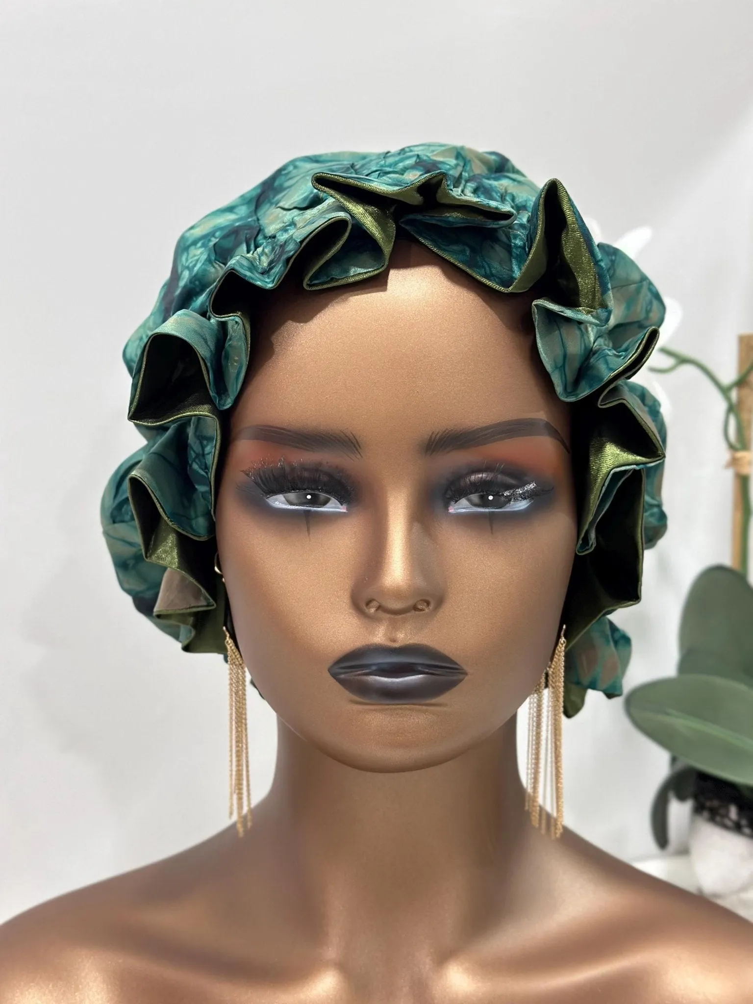Bisi Adire Silk/Satin Bonnet