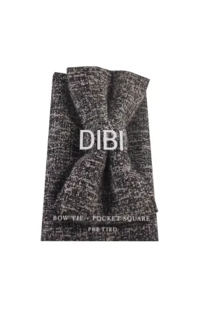 Black & White Heather Pre Tie Bow Tie   Pocket Square