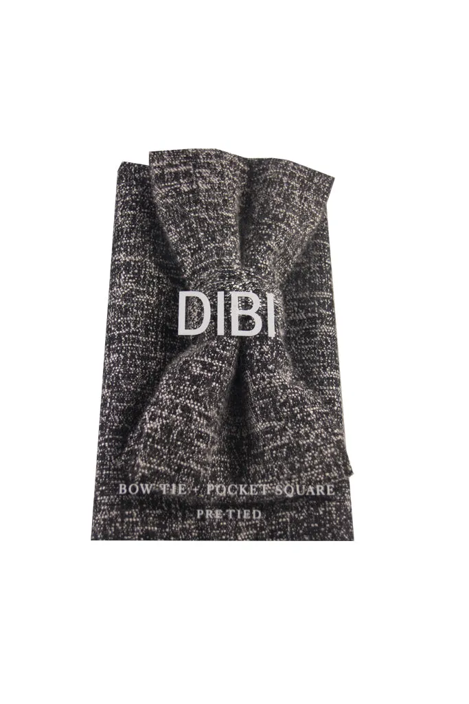 Black & White Heather Pre Tie Bow Tie   Pocket Square