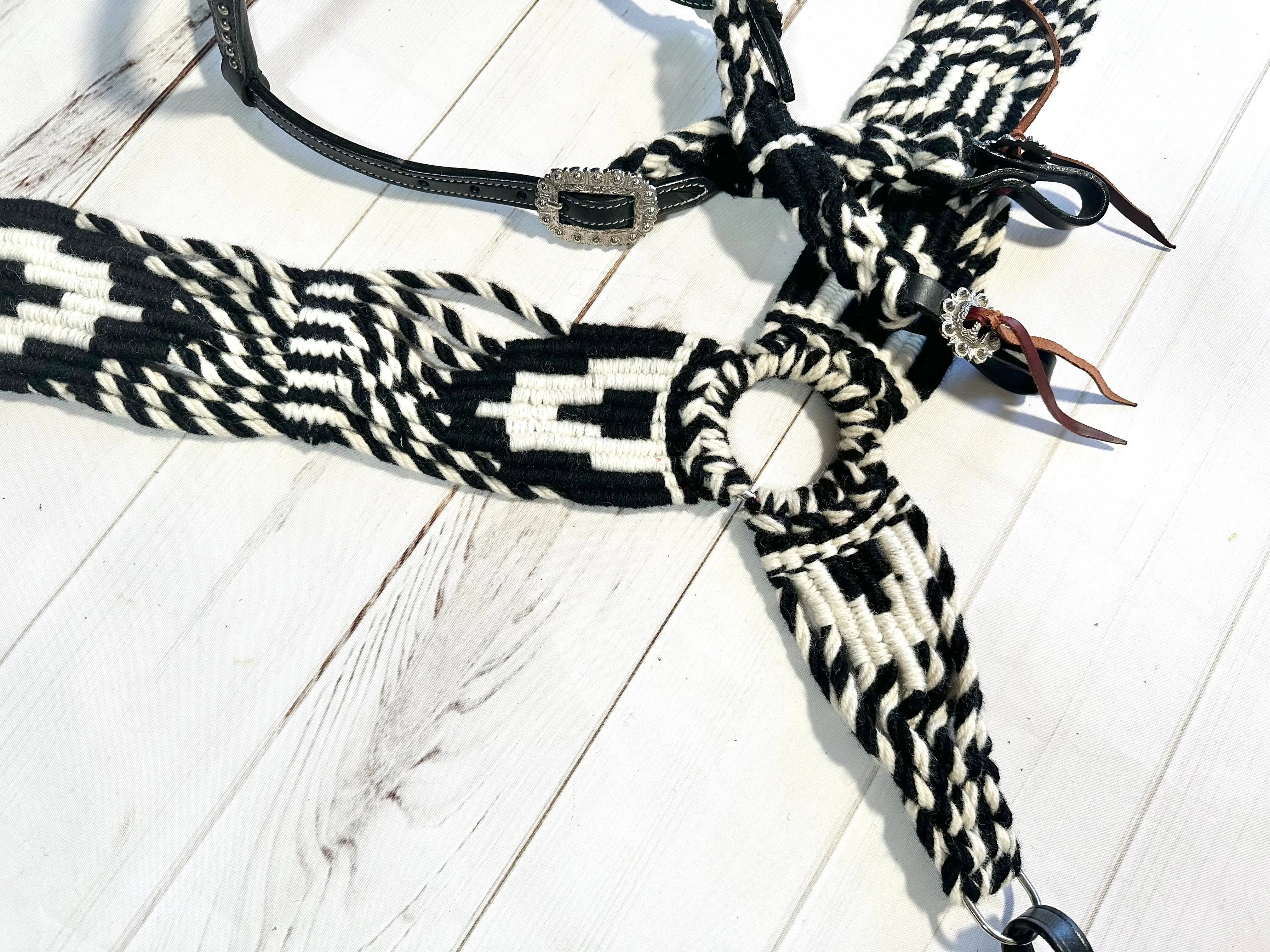 Black and White Mohair Tack Set