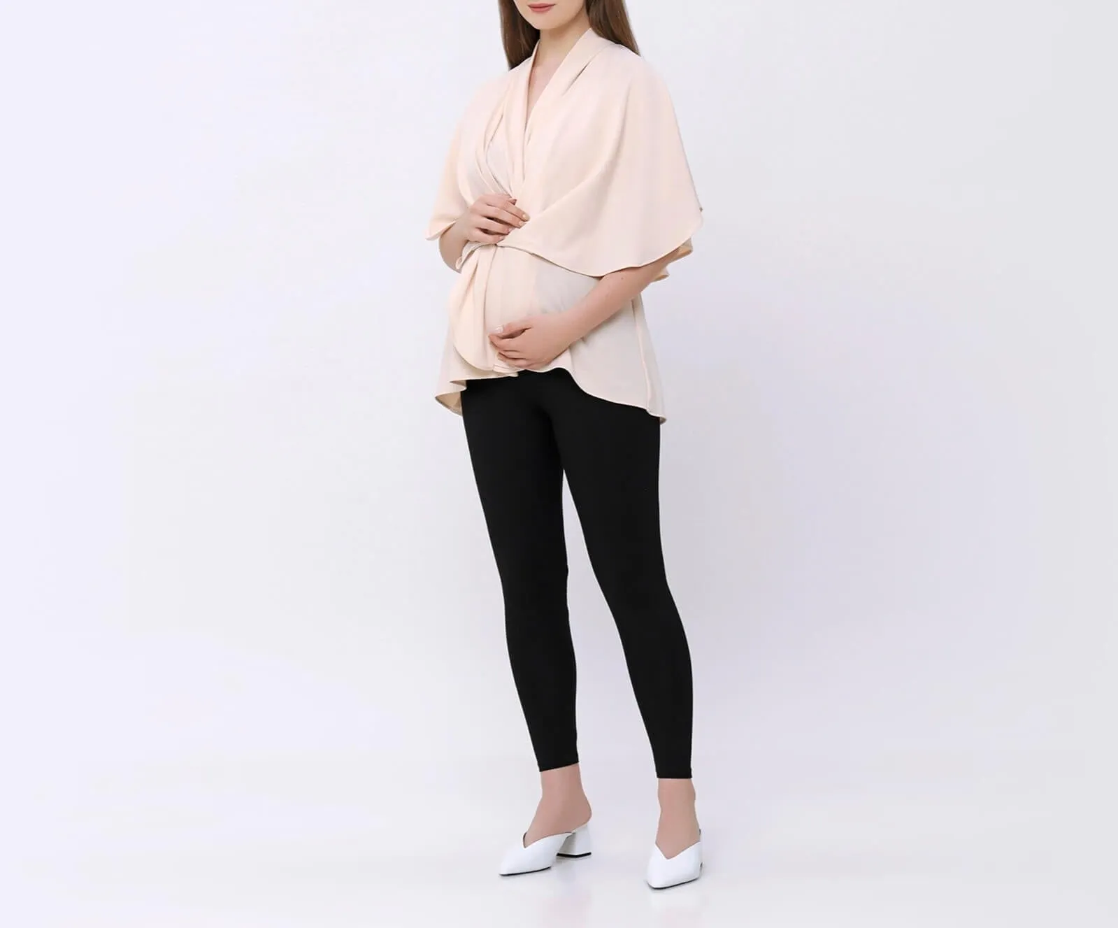 Black Bamboo Cotton Maternity Leggings