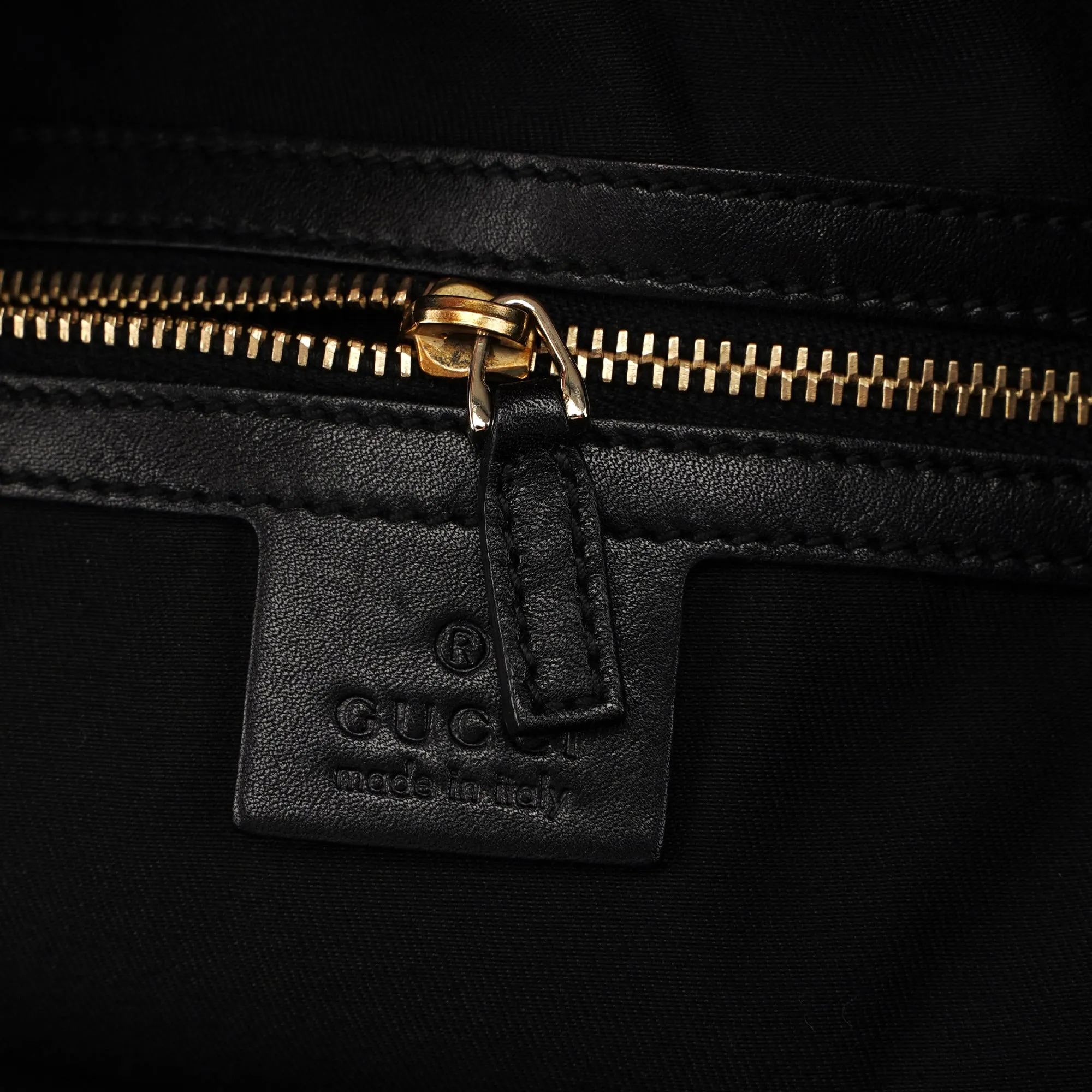 Black Leather Bamboo Shoulder Bag