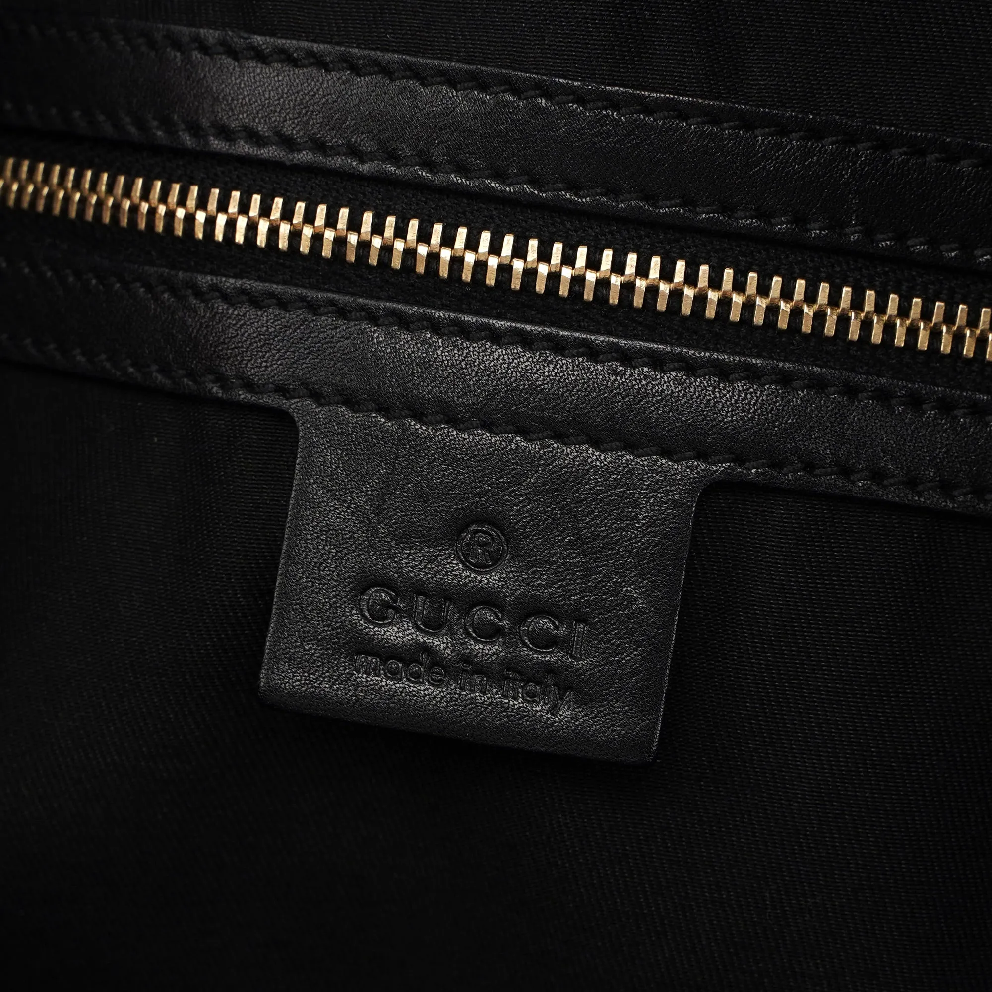 Black Leather Bamboo Shoulder Bag