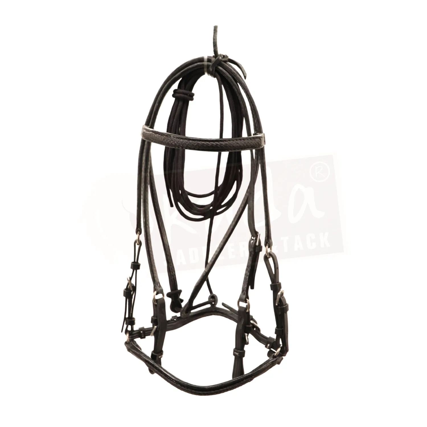 Black Leather Bridle with Black Accents