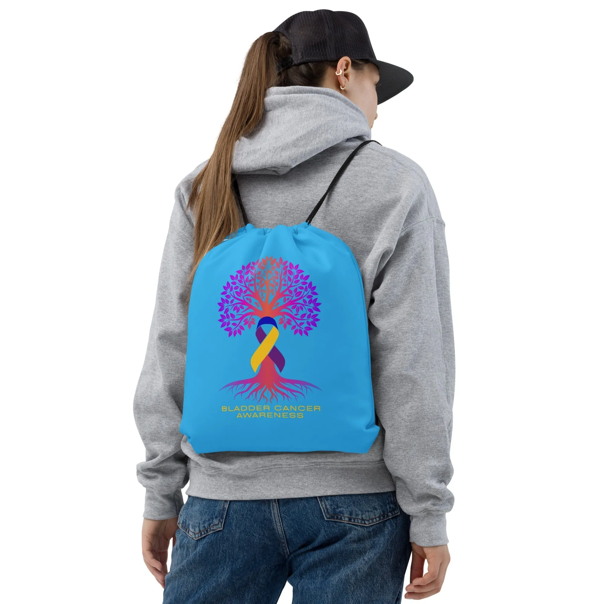 Bladder Cancer Tree Drawstring bag