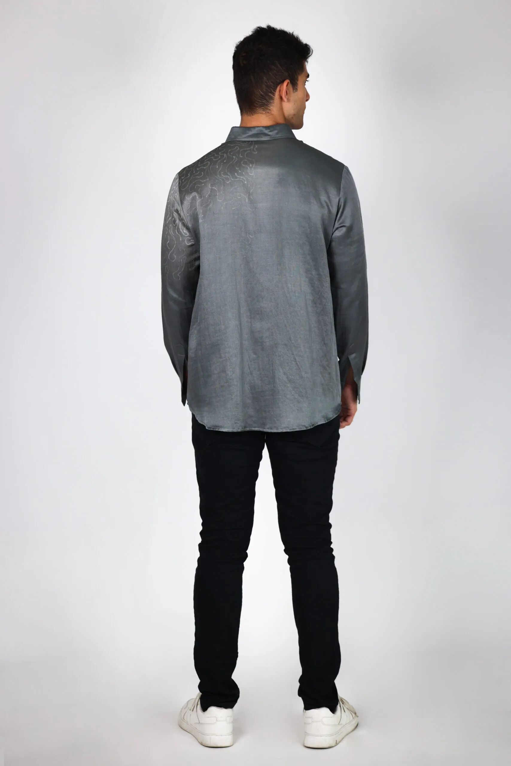 Bleeding Shibori Shirt Grey