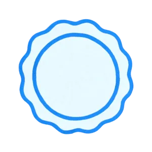 Blue Scalloped Round Cotton Placemats - Set of 4
