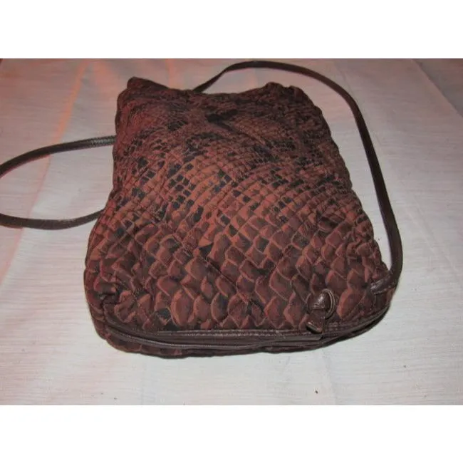 Bottega Veneta Snakeskin Print Silk & Leather Satchel